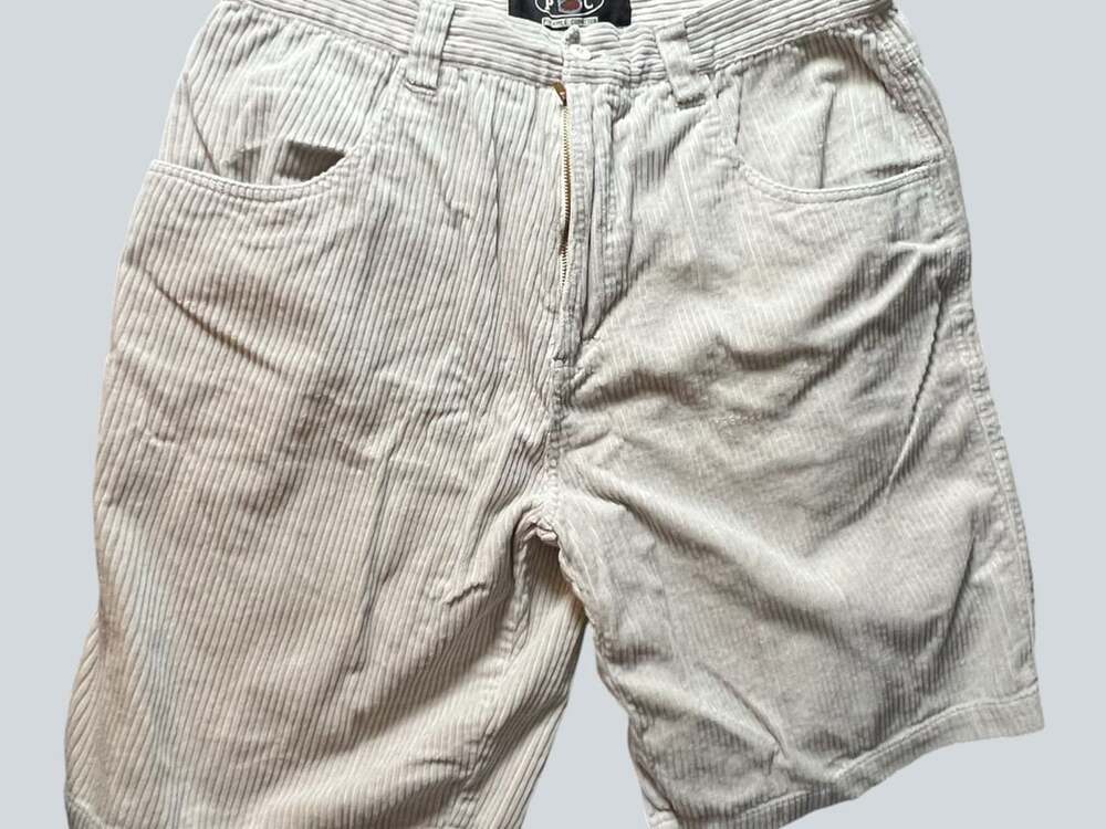 Pineapple Connection Vintage Corduroy Shorts Cream Beige